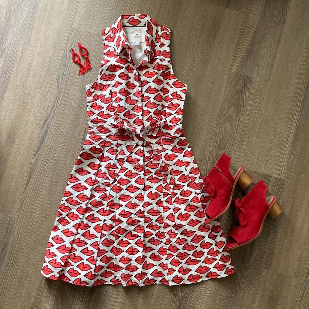 Anthropologie Ann Howard Bullard Lipstick Dress